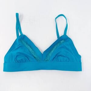 Victorias Secret XS Teal Blue Incredible by Victorias Secret Bralette Lace Inset